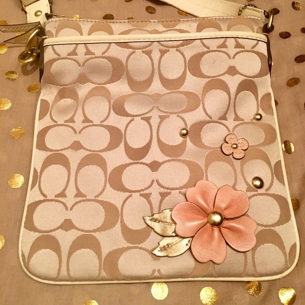 Coach Crossbody Purse with Floral Detail